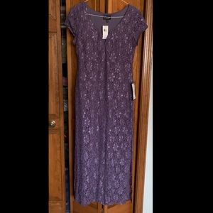 Macy’s NWT gown, dusty grape sz 14